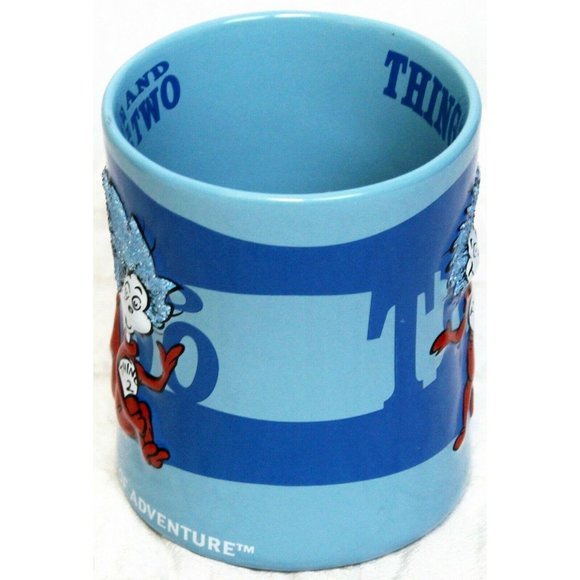 Universal Islands of Adventure Dr Suess Thing 1 & 2 Blue 3D Mug 2006 Bead/Glitte - Picture 2 of 10